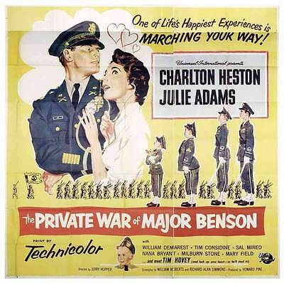 The Private War Of Major Benson Movie Poster 30x30 Charlton Heston Julie Adams