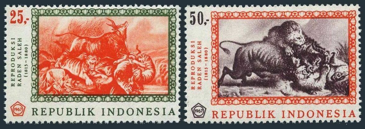 Indonesia 730-731,730a Sheet,mnh.michel 590-591,bl.8. Raden Salen,painter,1967.