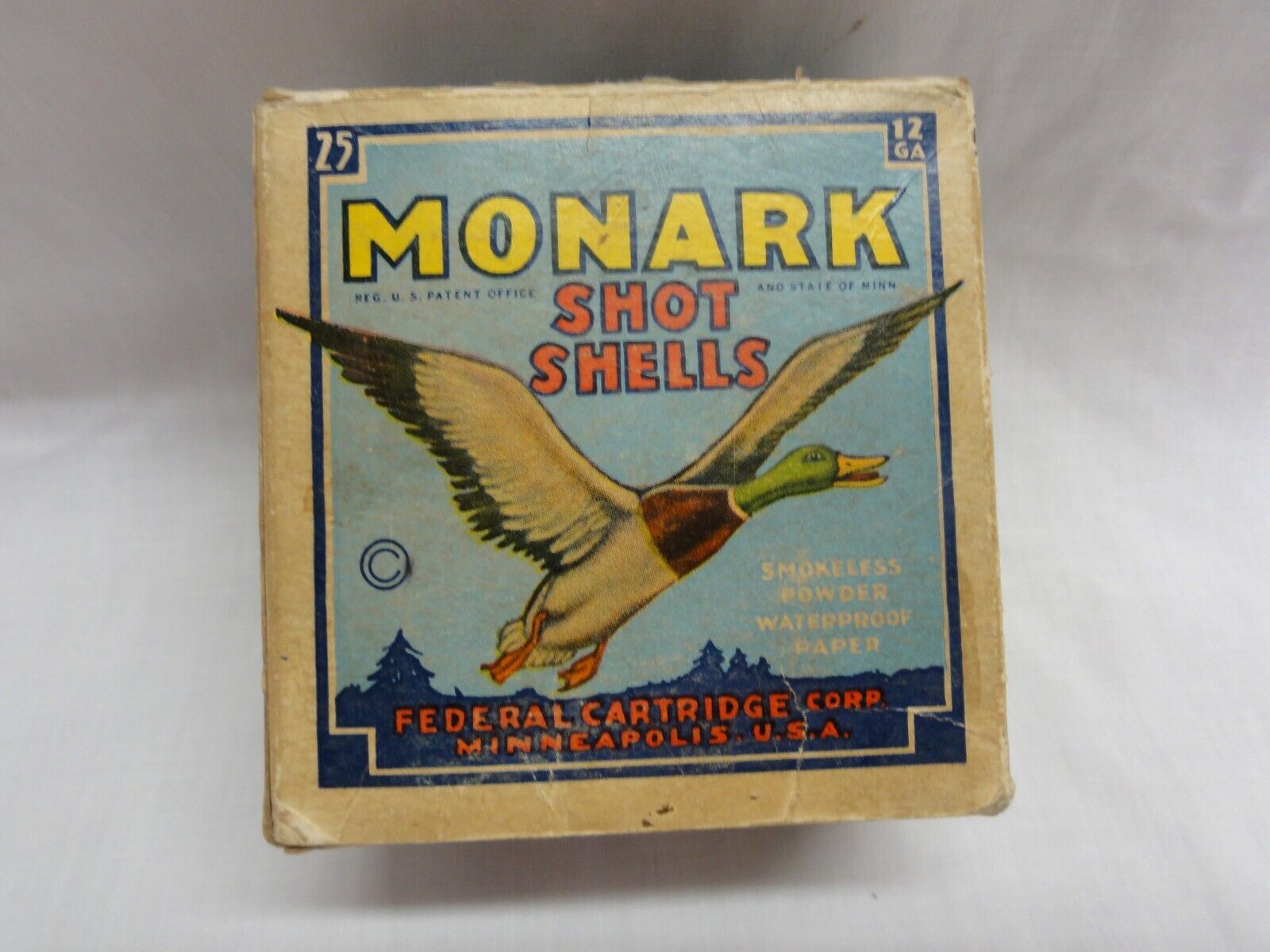 Federal Monark 12ga. Shotgun Shotshell Shot Shell Shell Ammunition Box-box Only