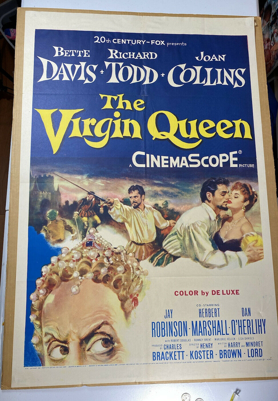 The Virgin Queen Movie Poster, Measures Approximately 27x41 Marked 55/302