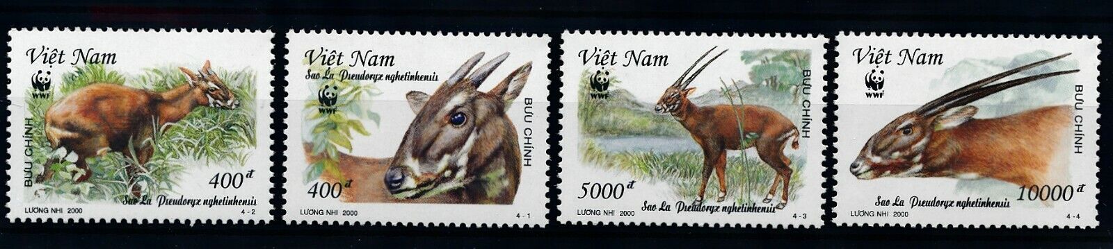 [pti436] Vietnam 2000 Wwf Fauna Good Set Of Stamps Very Fine Mnh