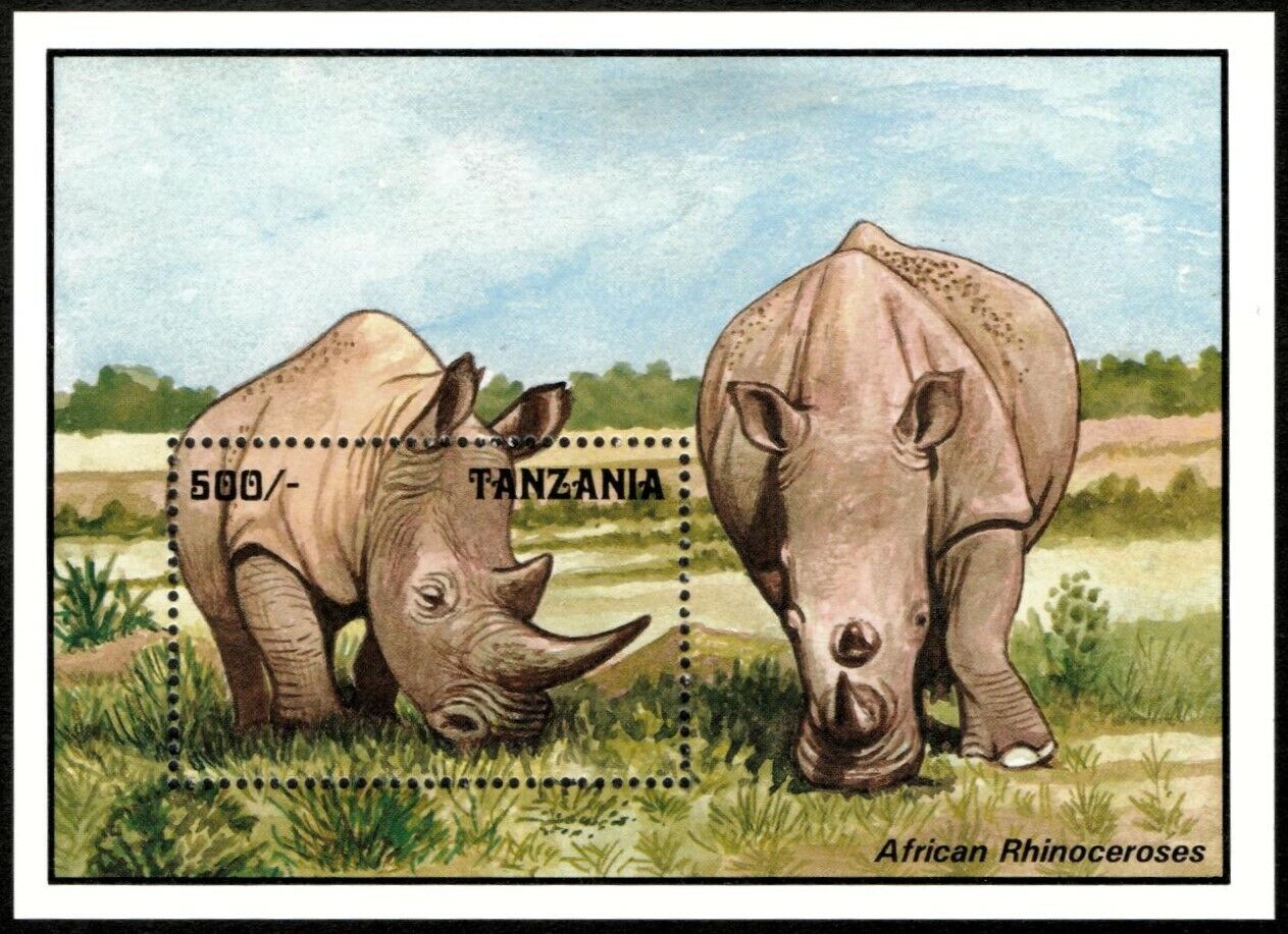 Tanzania 1993 - African Rhinoceroses - Souvenir Sheet - Scott 1028 - Mnh