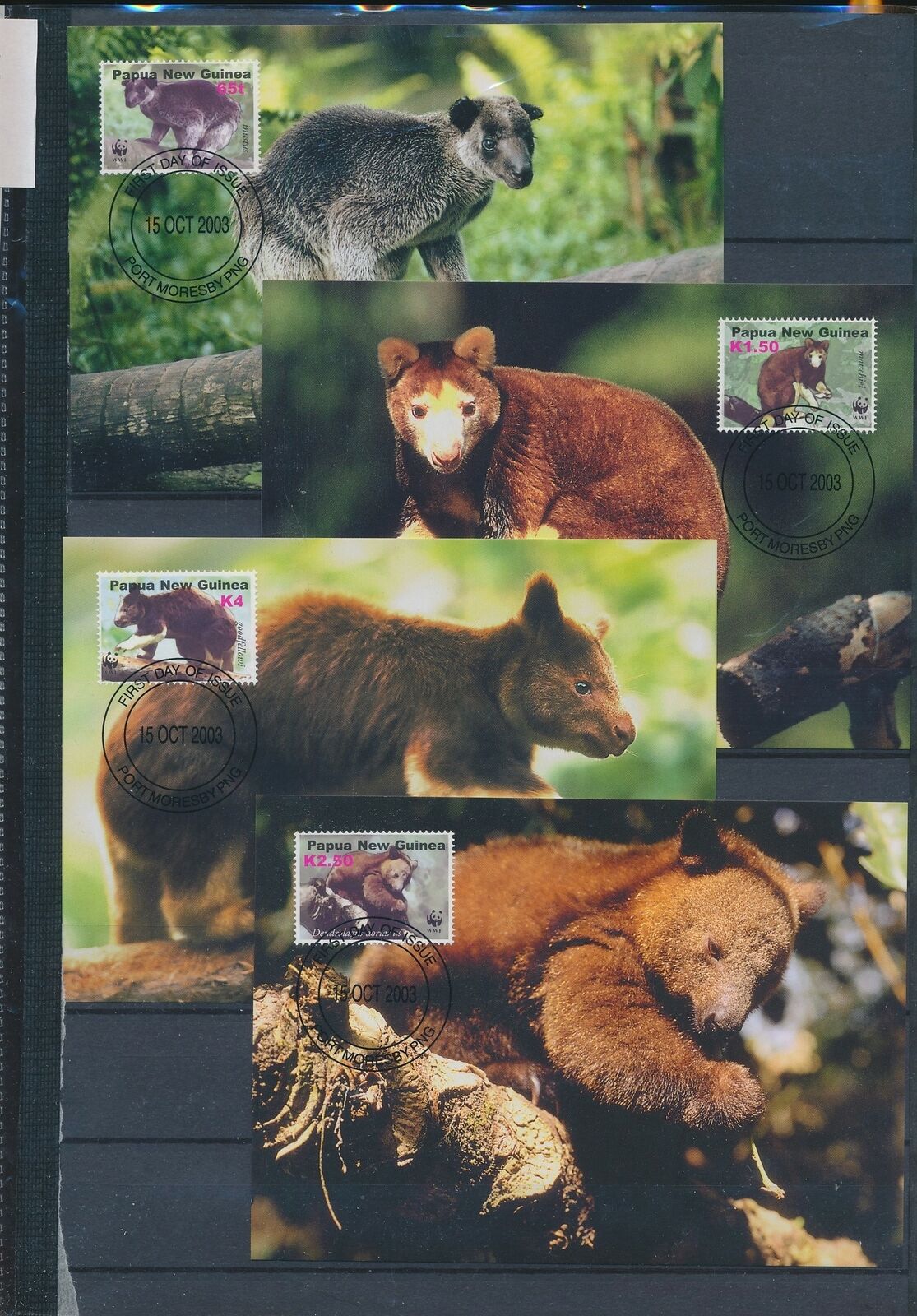 Xc87484 Papua New Guinea 2003 Wwf Fauna Flora Wildlife Maxicards Used