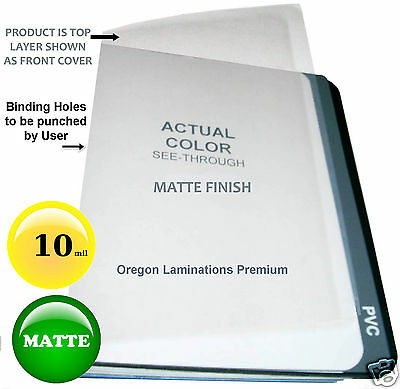 500 Matte 10 Mil Clear Report Covers 8-1/2 X 11 Plastic Binding Sheets Unpunched