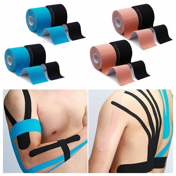 4 Rolls 5m Sport Elastic Kinesiology Tape Muscle Support Pain Care Wrap 2 Inch