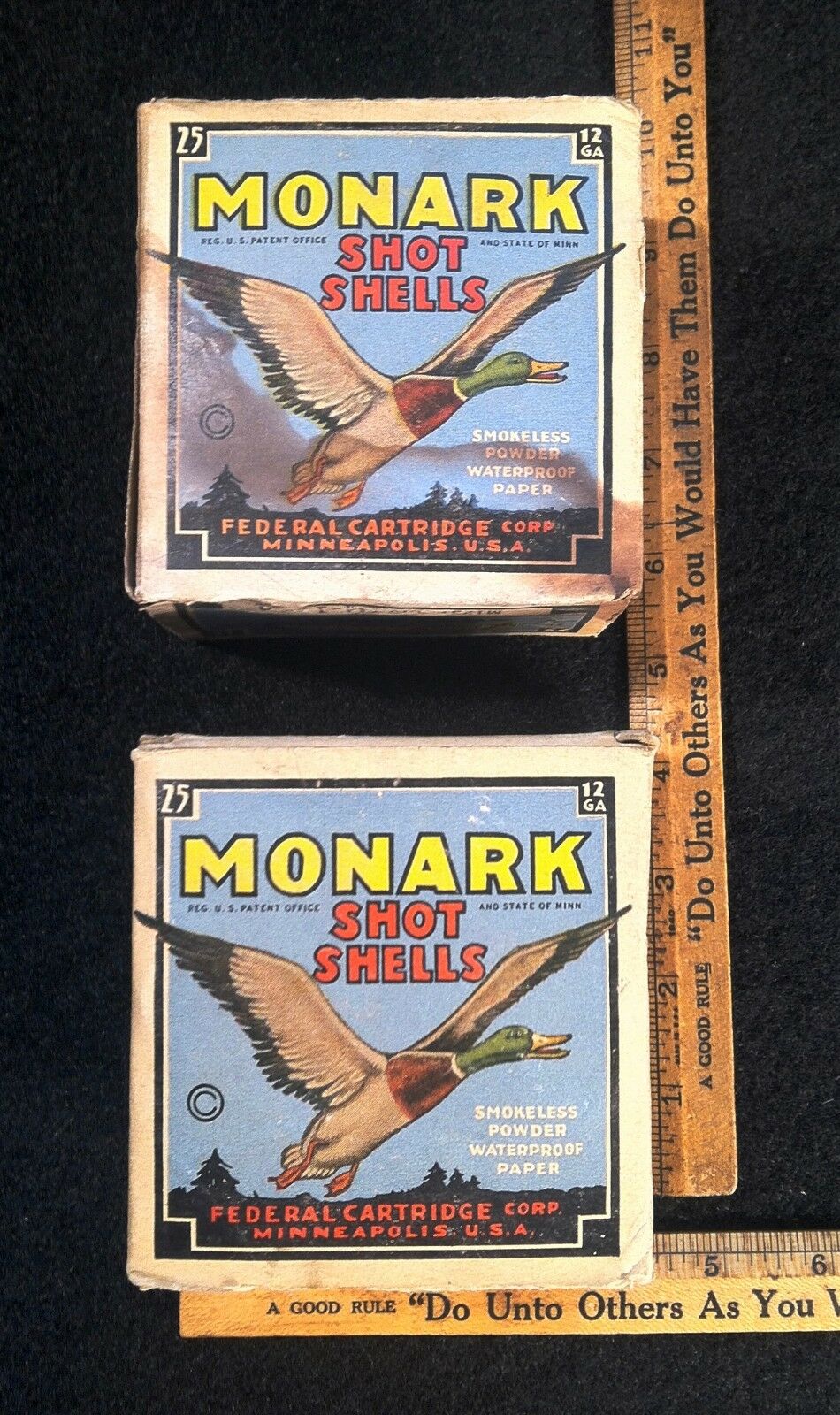 Vintage 1940’s 50’s 60’s Federal Monark Mallard Duck Shot Shells Box two Nice