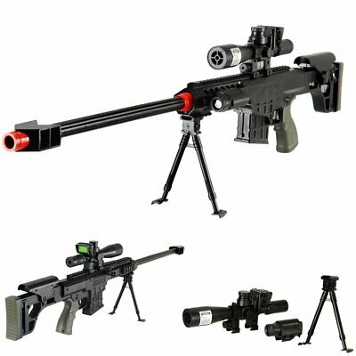 *315 Fps* Airsoft Sniper Rifle Gun Full Tactical Setup 38" Long W/ Dummy Scope