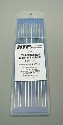 10 Htp 2% Lanthanated Tungsten Tig Electrodes 3/32 X 7 Blue 2.4mm
