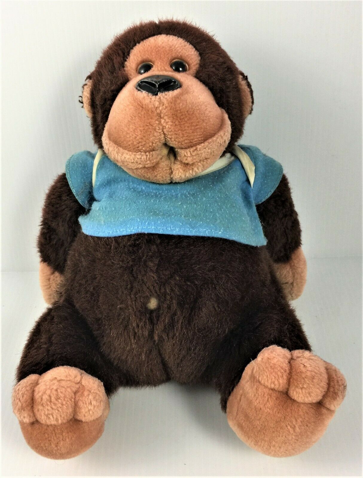 Sale:  Vintage Dakin Monkey Blue Shirt Stuffed Animal Plush Toy 1985