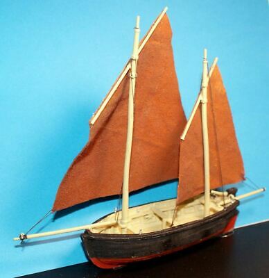 26 Wood Lugger Sailing Fish Boat Waterline Mb21 Unpainted Oo Scale Models Kit