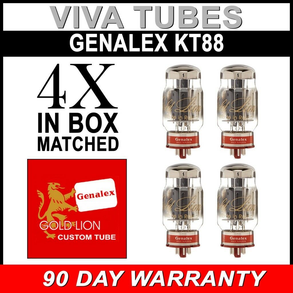 Brand New Matched Quad (4) Genalex Gold Lion Reissue Kt88 / 6550 Vacuum Tubes