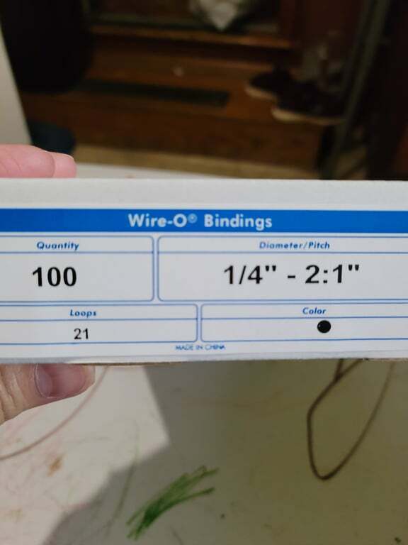 1/4" Black Wire-o Binding Supplies [2:1 Pitch, 25 Sheet Capacity (approx)] (100/