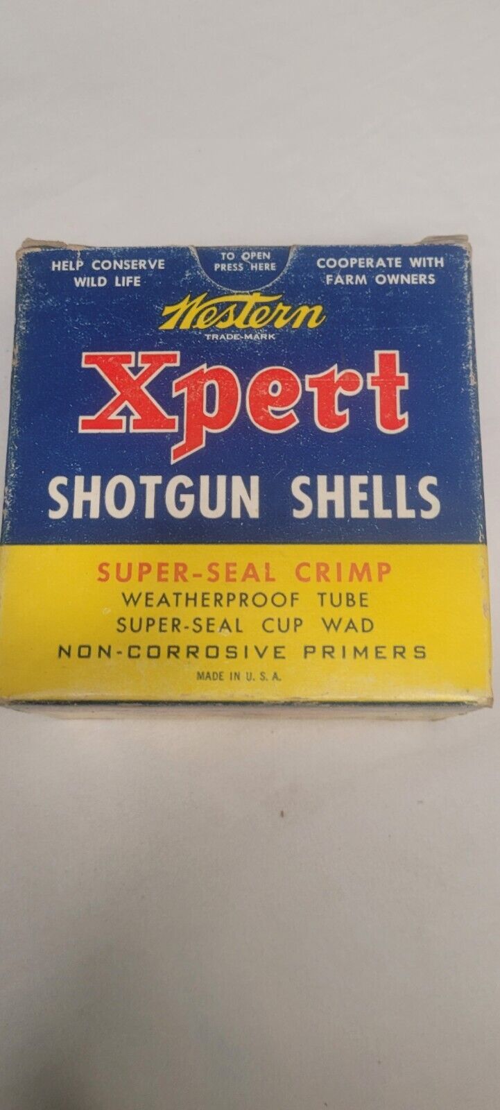 Vintage Western Xpert Shotgun Shell 12ga. Empty Box