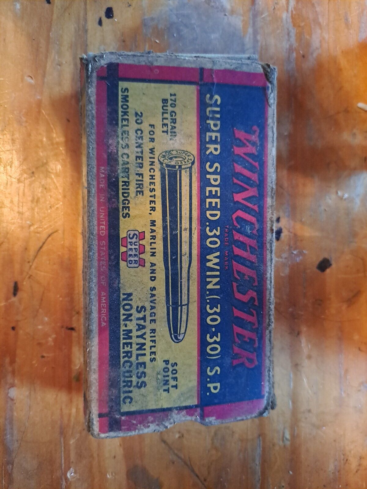 Winchester Super Speed .30 Win (30-30) Vintage Box With Brass