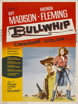Bullwhip Movie Poster 27x40 B Guy Madison Rhonda Fleming James Griffith Peter