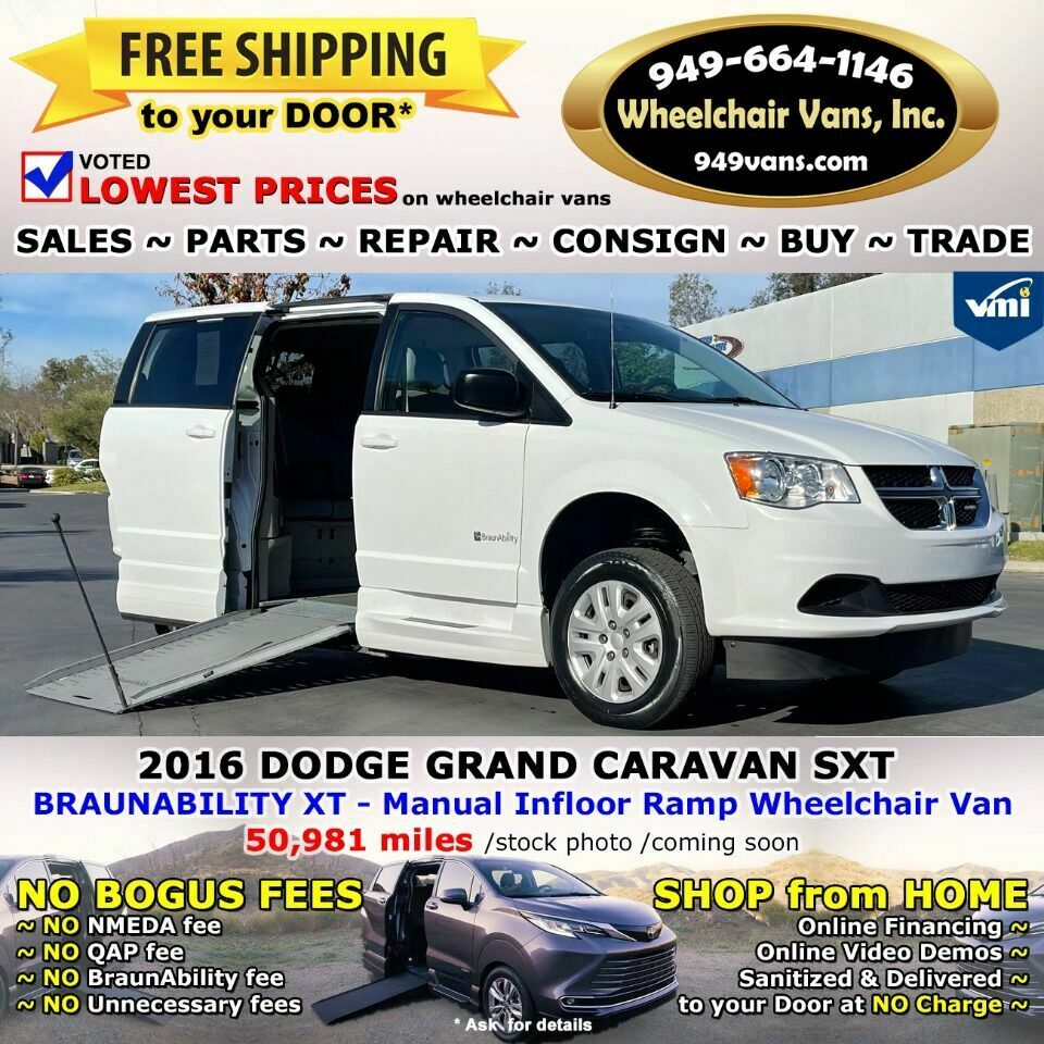 2016 Dodge Grand Caravan Sxt 4dr Mini Van Wheelchair Van