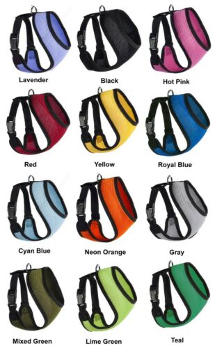 Mesh Padded Soft Puppy Pet Dog Harness Breathable Comfortable 12 Colors 5 Sizes