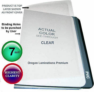 200 Clear Report Covers 7 Mil 8-1/2 X 11 Plastic Binding Sheets Unpunched