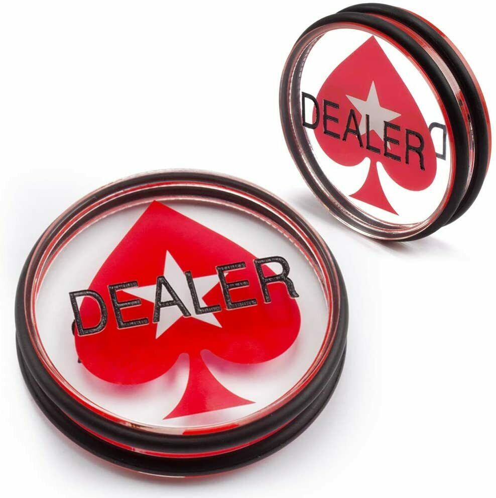 2 Pack 3-inch Casino Vegas Grade Dealer Spade Puck Buttons For Poker Game