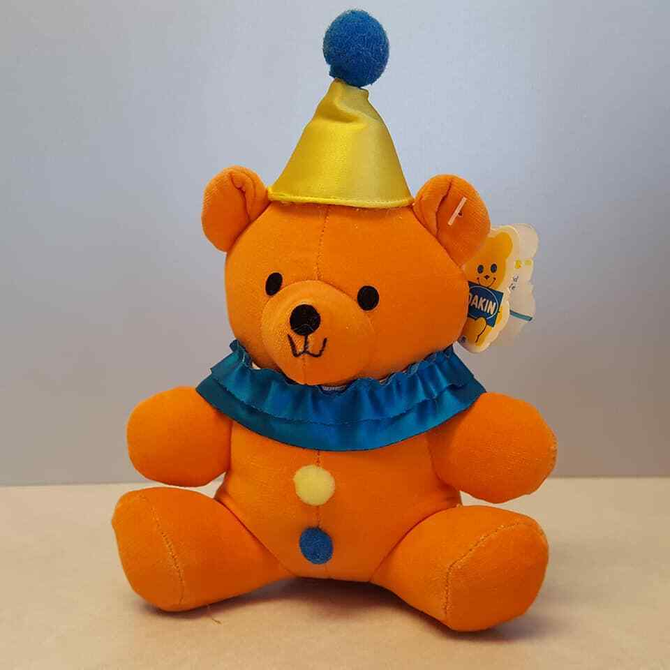 Dakin 1983 Gumdrop Clowns Orange Teddy Bear Plush Vintage Tags Hat