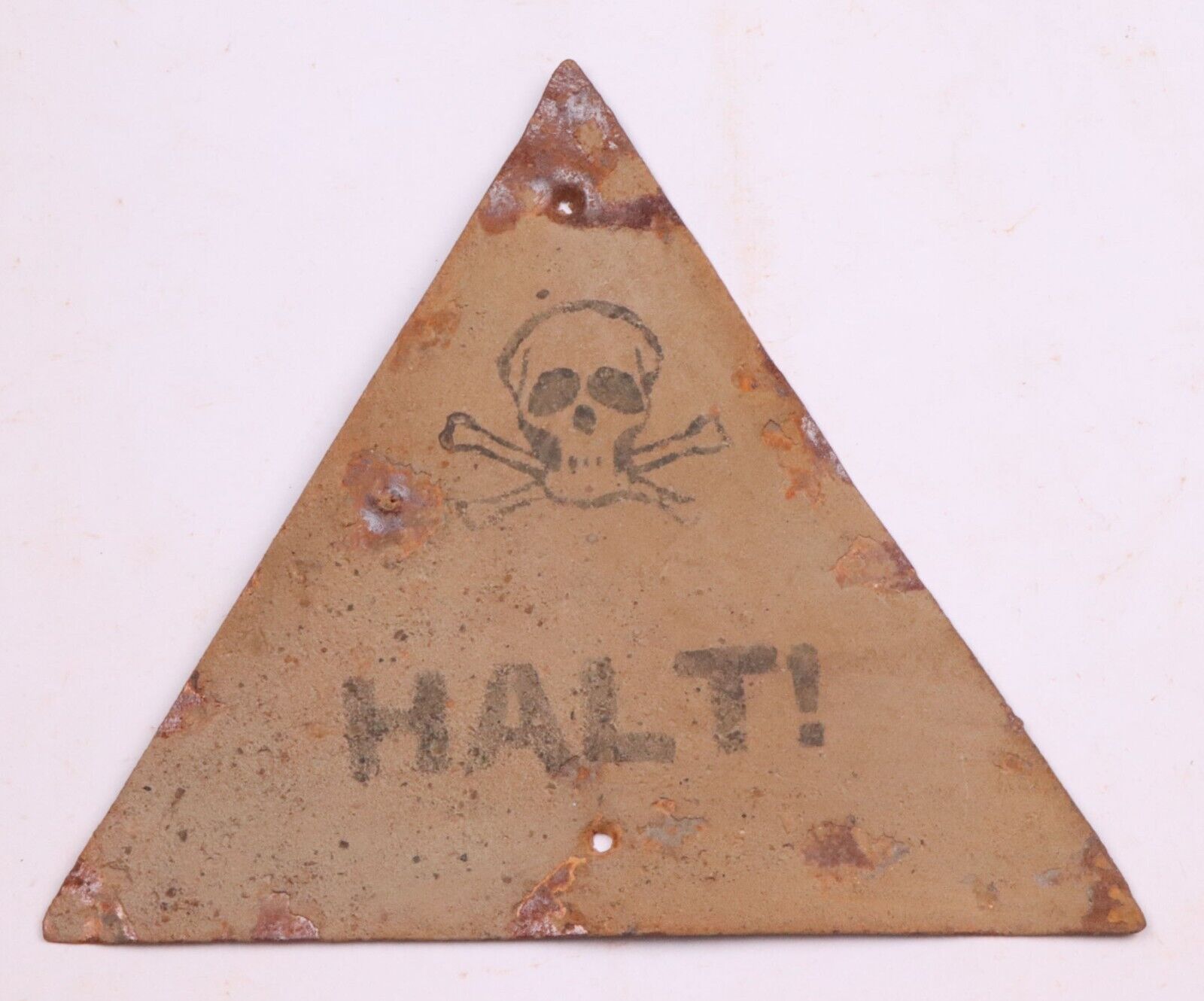 Halt Ww2 German Sign Wwii Stop! Germany Attention Danger Skull Bones War Trench
