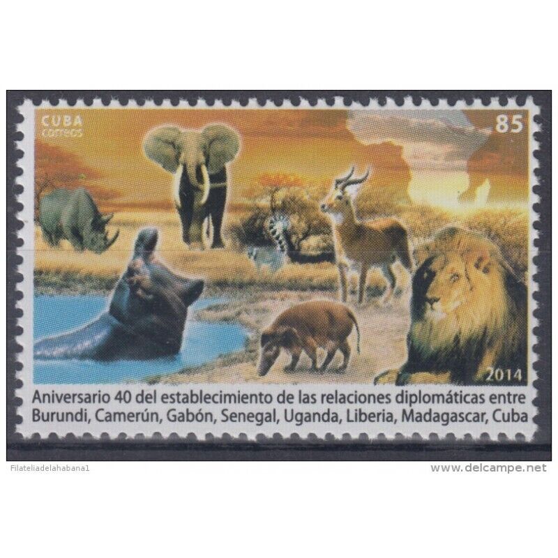 Scuba Sc# 5539  Wild African Animals Diplomatic Relationship Africa  2014  Mnh