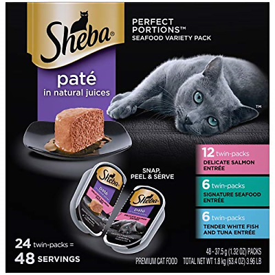 Sheba Perfect Portions Seafood Pate 24ct Multipack Signature Seafood Entrée Wet
