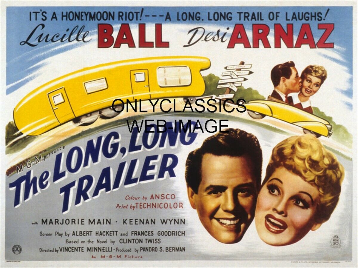 1953 The Long Long Trailer Movie Poster Vacation Camper Lucille Ball Desi Arnaz