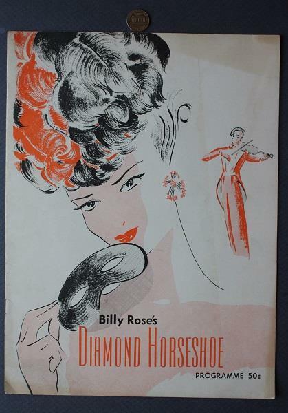 1948 Nyc Billy Rose's Diamond Horseshoe Pretty Girl Violin Players Show Program!