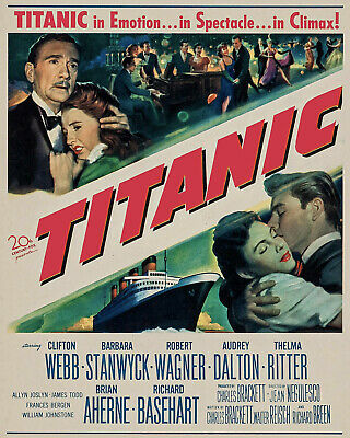 Titanic - Movie Poster 1953 - 8x10 Color Photo