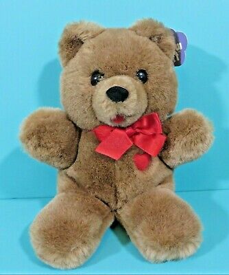 Dakin Heart Throb Teddy Bear Brown Red 9" Plush Stuffed Animal Vintage 1985 Tag