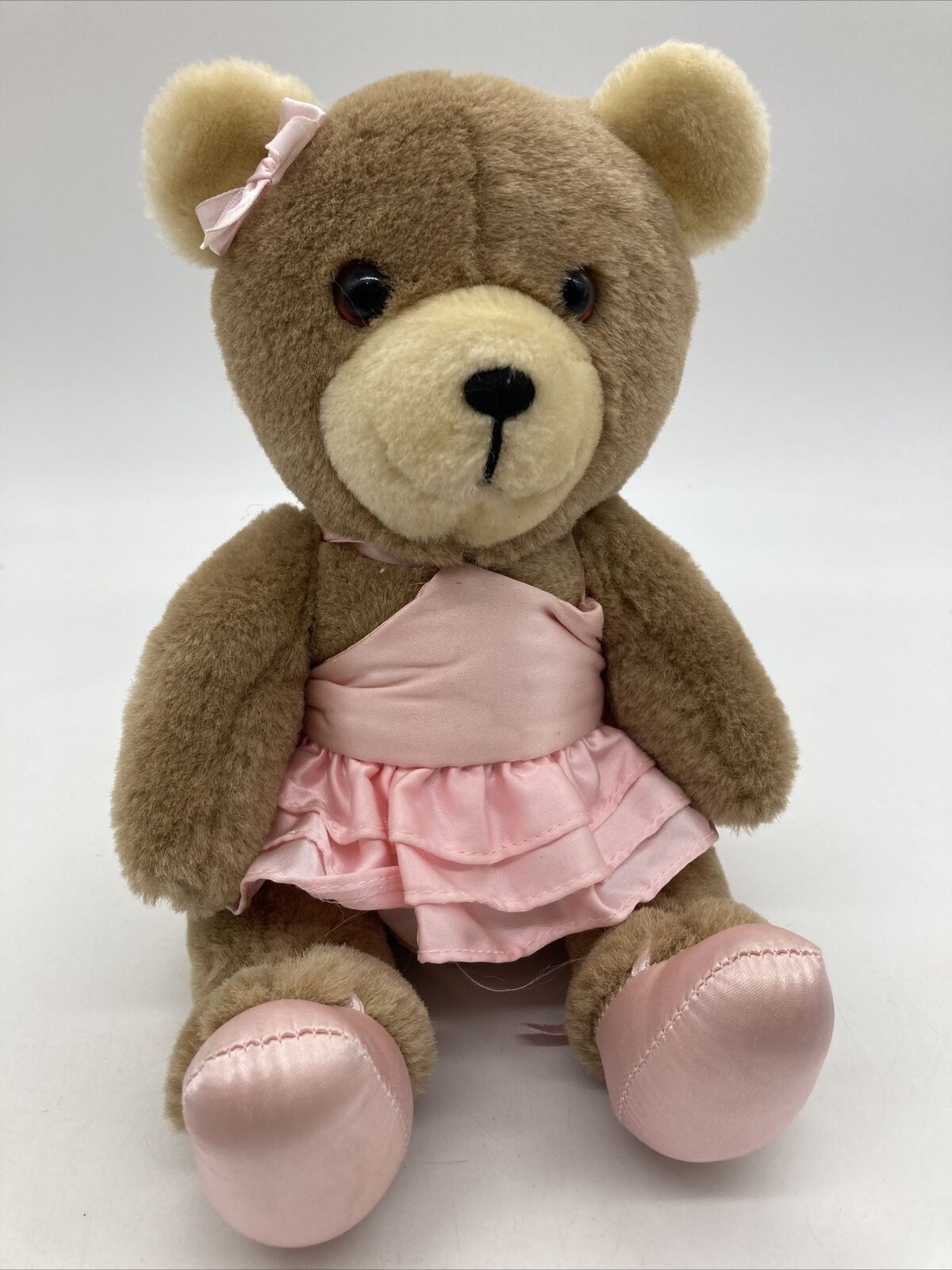 Vintage Dakin Ballerina Teddy Bear Plush Doll With Pink Tutu Dress 1985 Korea