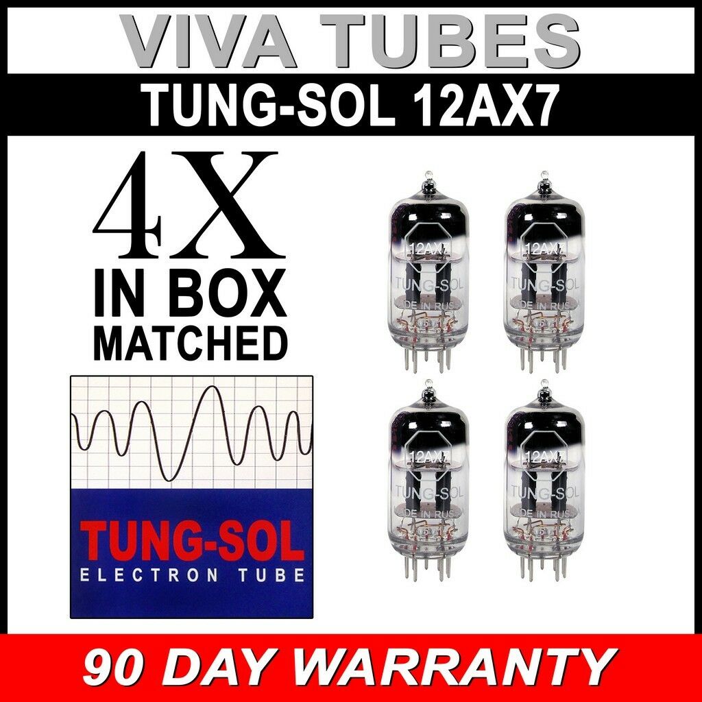 New Gain Matched Quad (4) Tung-sol Reissue 12ax7 Ecc83 Tubes - Authorized Dealer