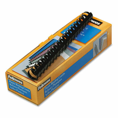 Plastic Binding Combs Round Back 1 200 Sheet Capacity Black 10 Pack