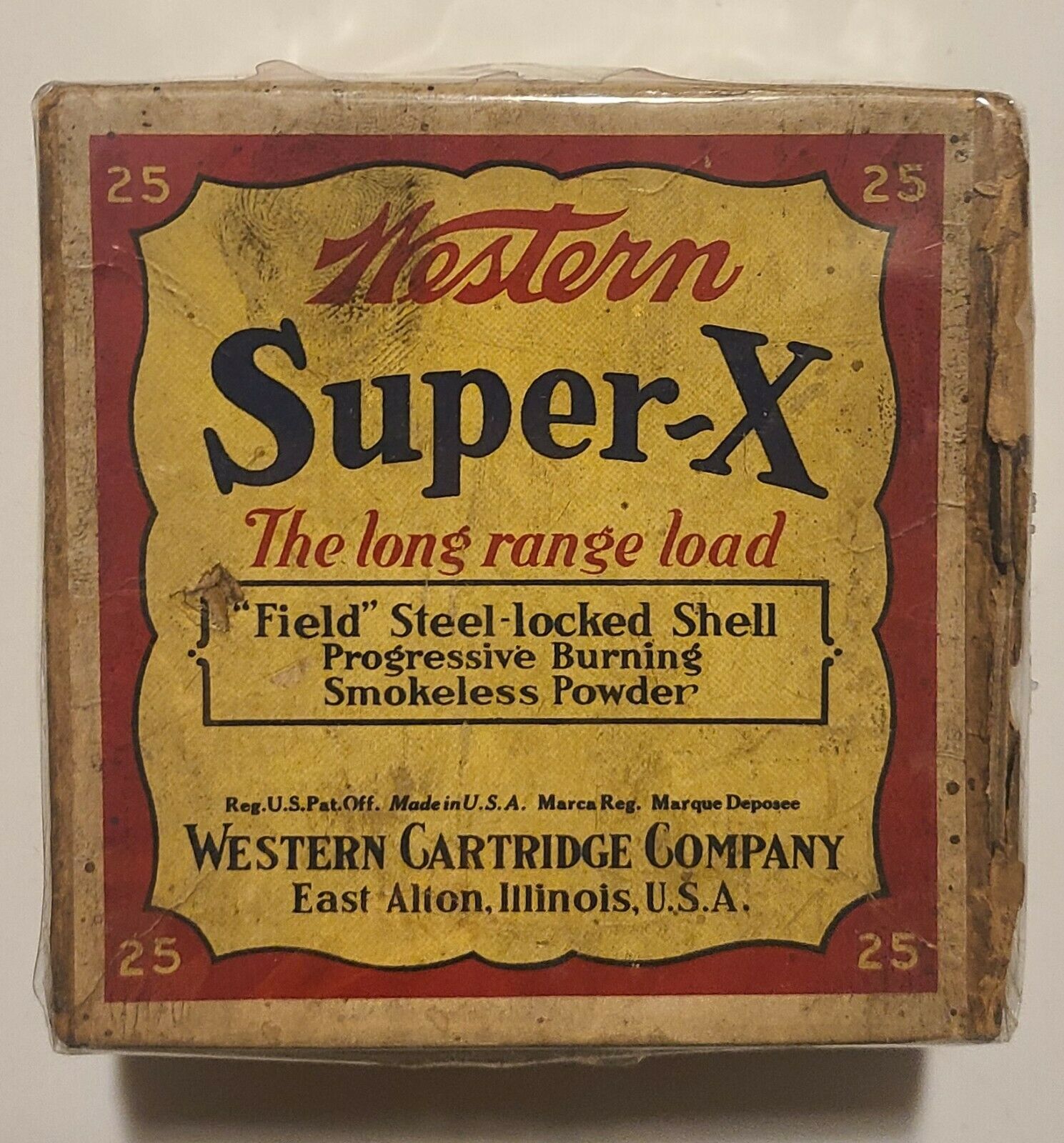 Shotgun Shell Box Empty Western Super X 12 Gauge Vintage 2 Pc Box