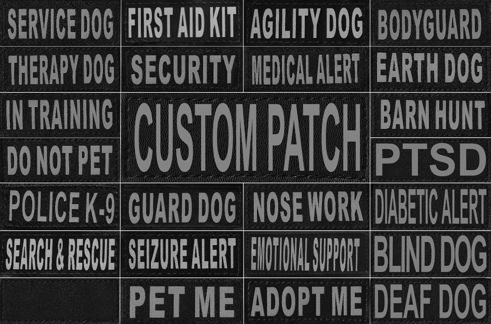 Patch Reflective Label Tag For Dog Harness Vest Service Therapy Emotional