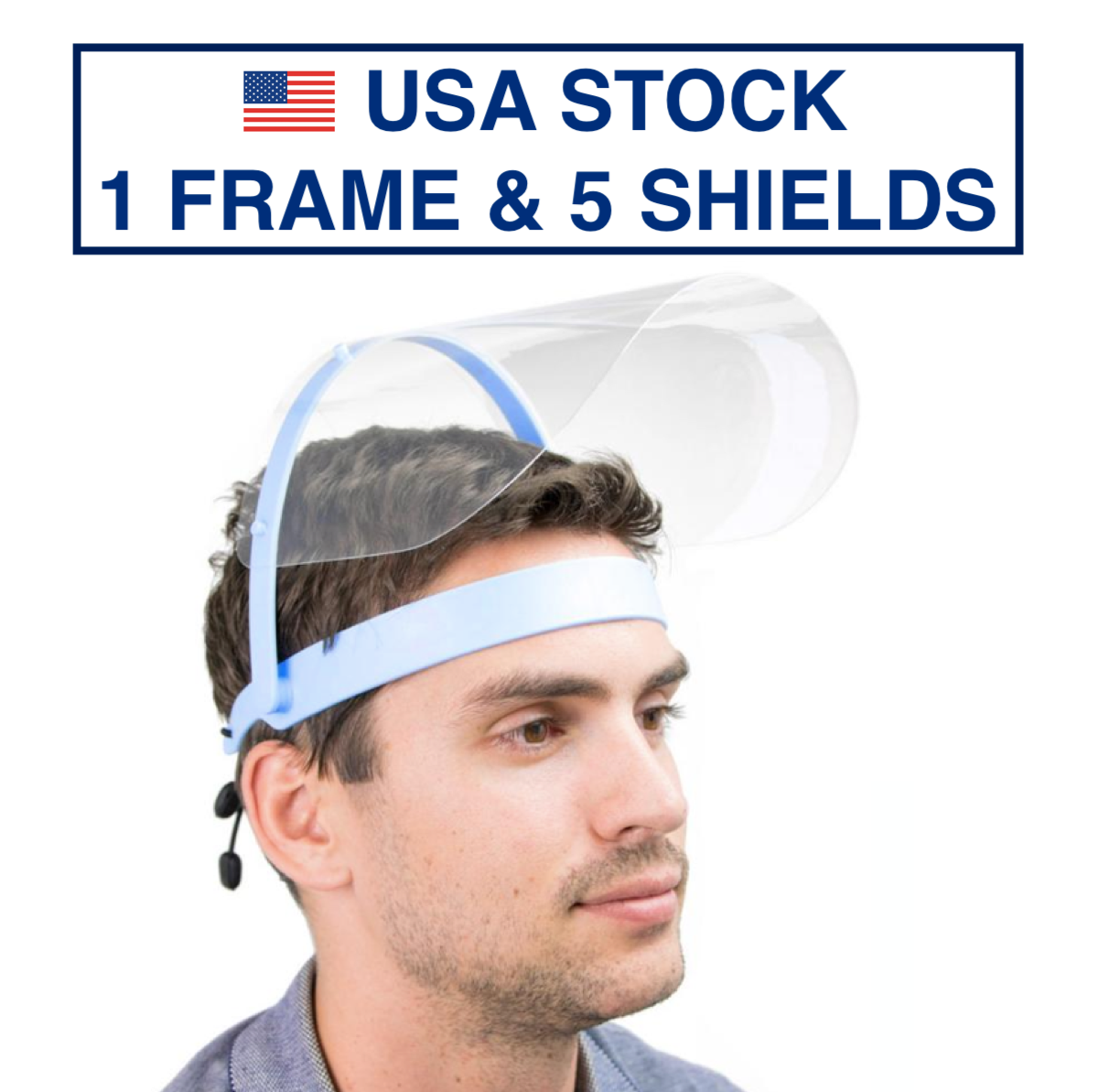 Safety Full Face Shield Clear Flip-up Visor 1 Pack 5 Shields Anti Fog Face Mask