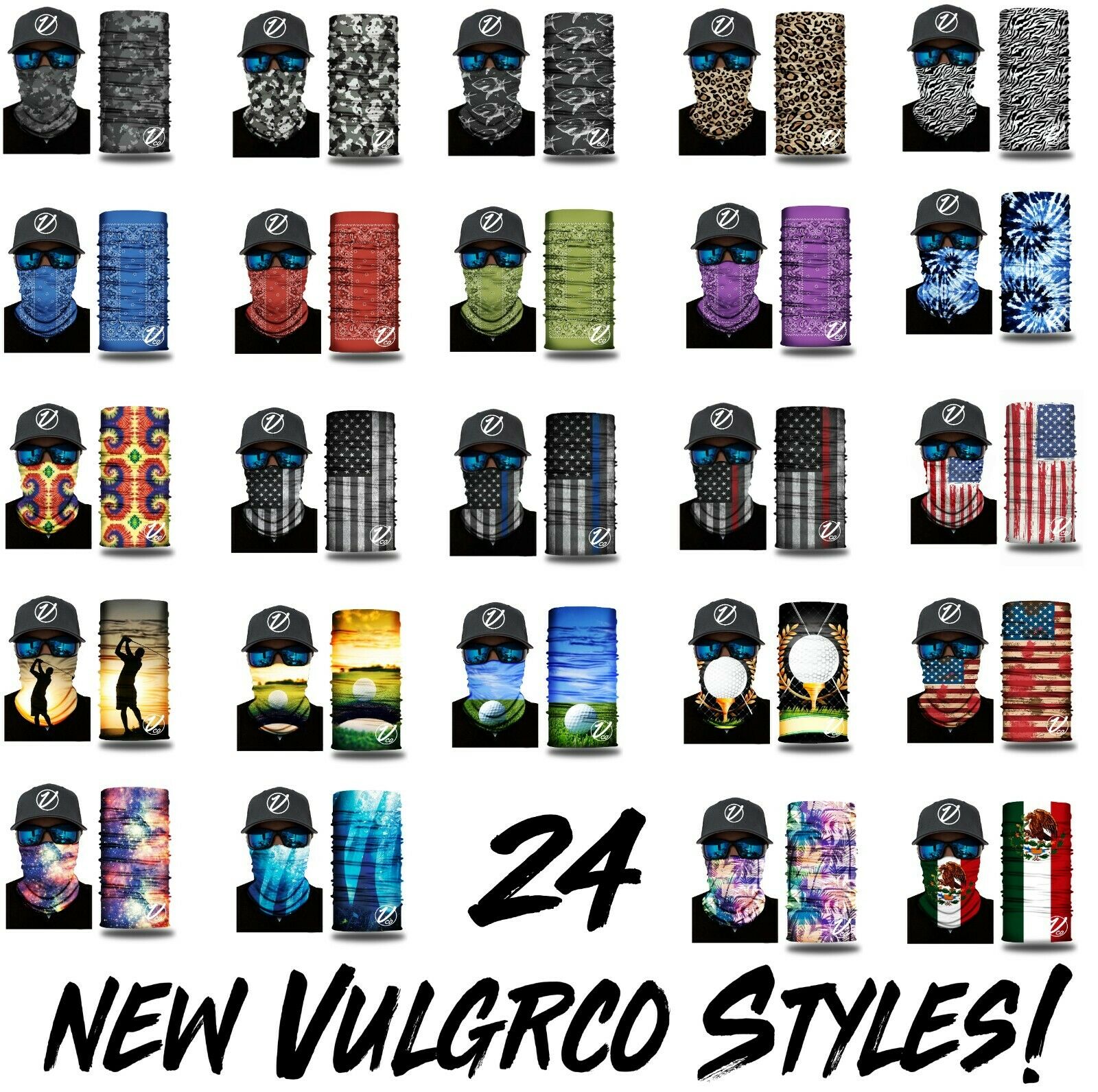 Face Balaclava Scarf Neck Fishing Shield Sun Gaiter Uv Headwear Mask 24 Styles
