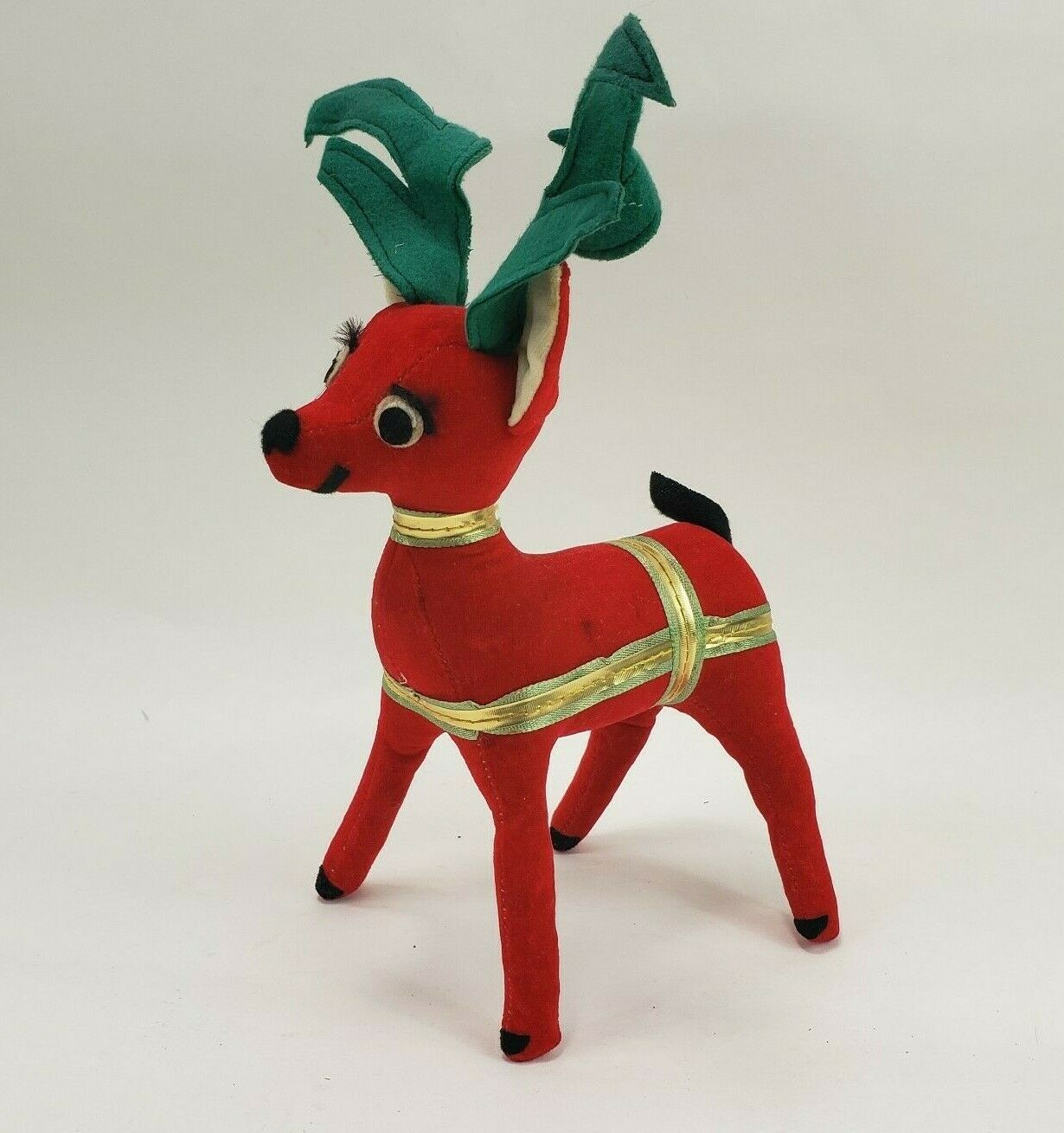 Vintage Dakin & Co. Dream Pets Red Stuffed Reindeer  Made In Japan
