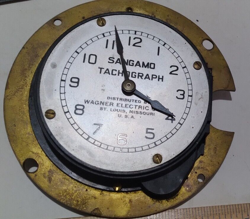 Vintage Wagner Sangamo Tachograph Meter Clock Movement B4#114