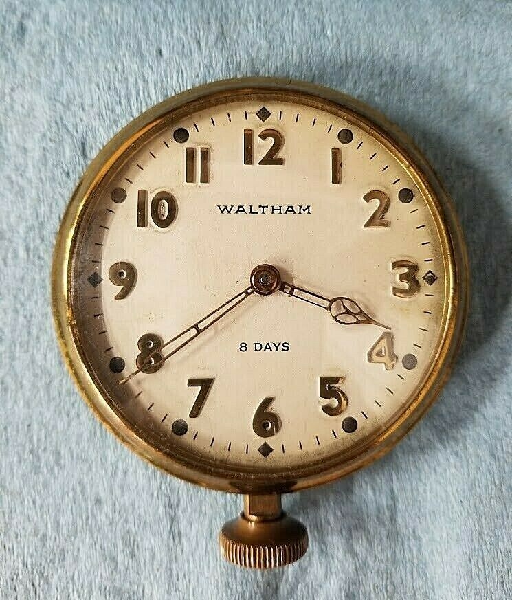 Waltham Watch 8 Day Car Clock Circa 1937 - Working