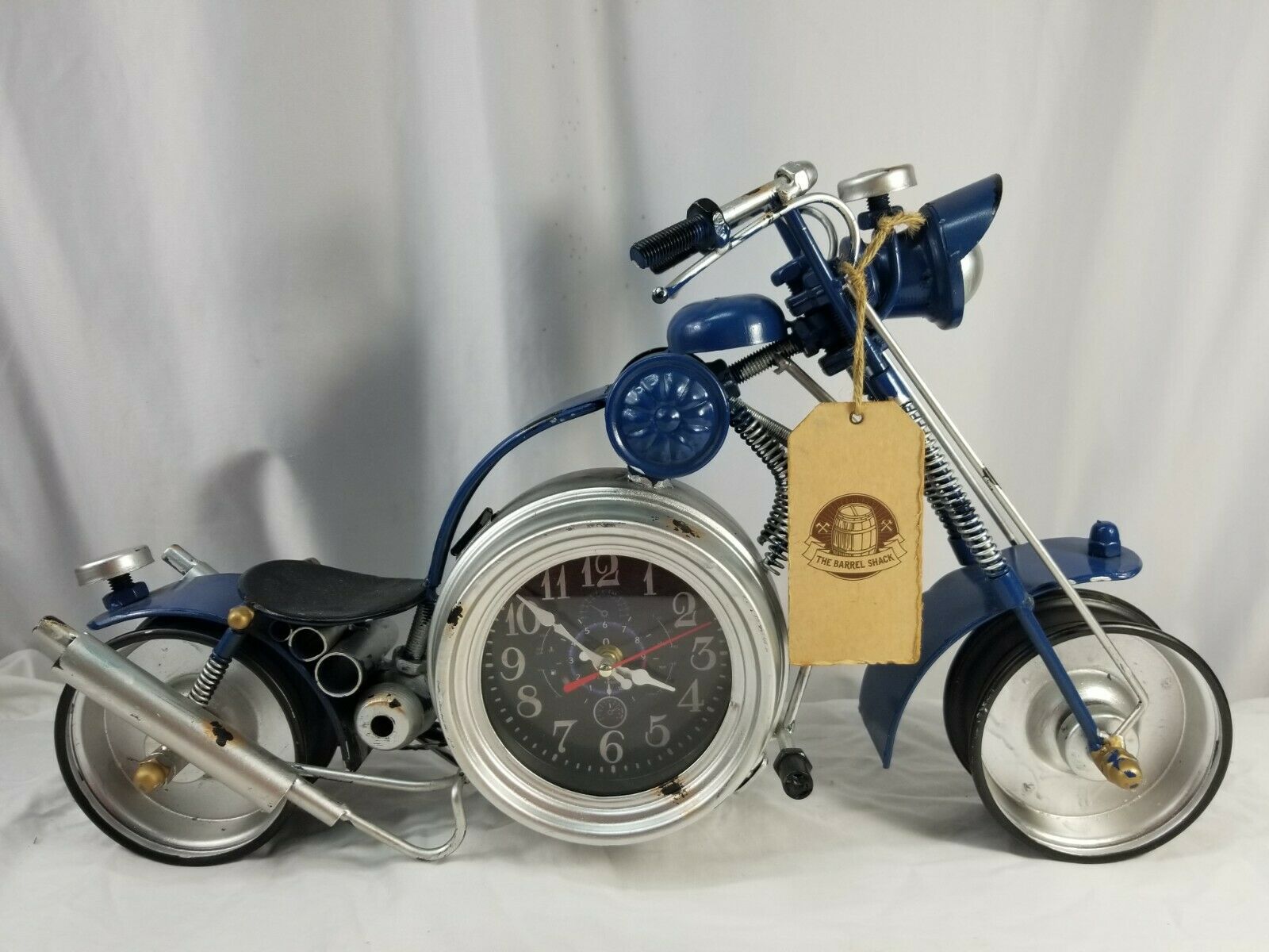 The Road Dog Rustic Motorcycle Double Sided Clock From The Barrel Shack S515